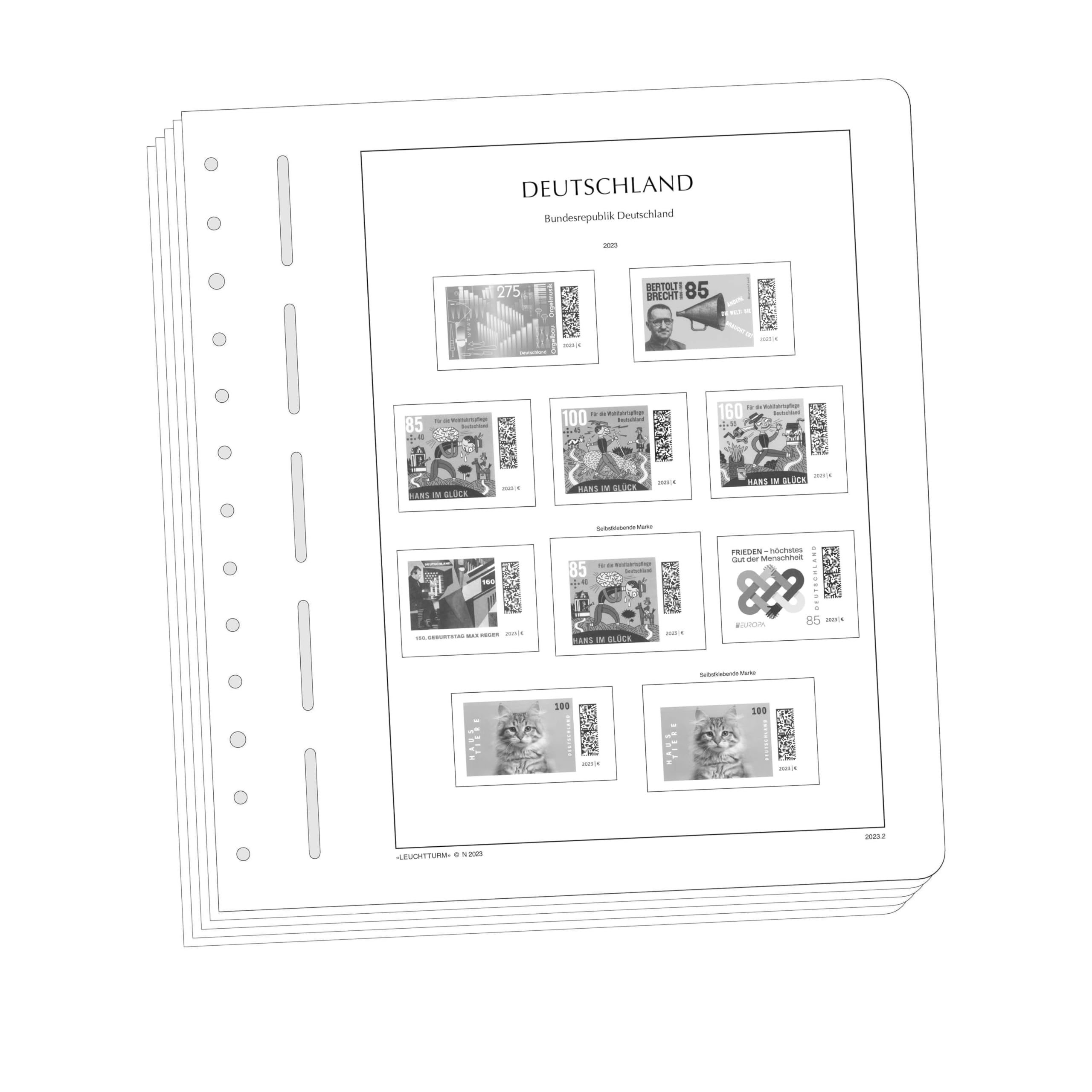 Feuilles d'album Allemagne 2023 Leuchtturm 371489 avec pochettes SF