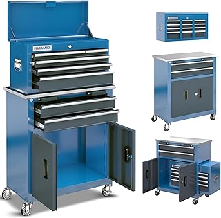 LARBANKE 8-Drawer Rolling Tool Chest with Wheels and Door