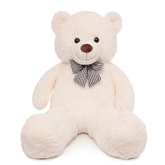 47 inch Big Giant Teddy Bear Stuffed Animals White Cream Soft Plush Life Size Bear Toy All Ages