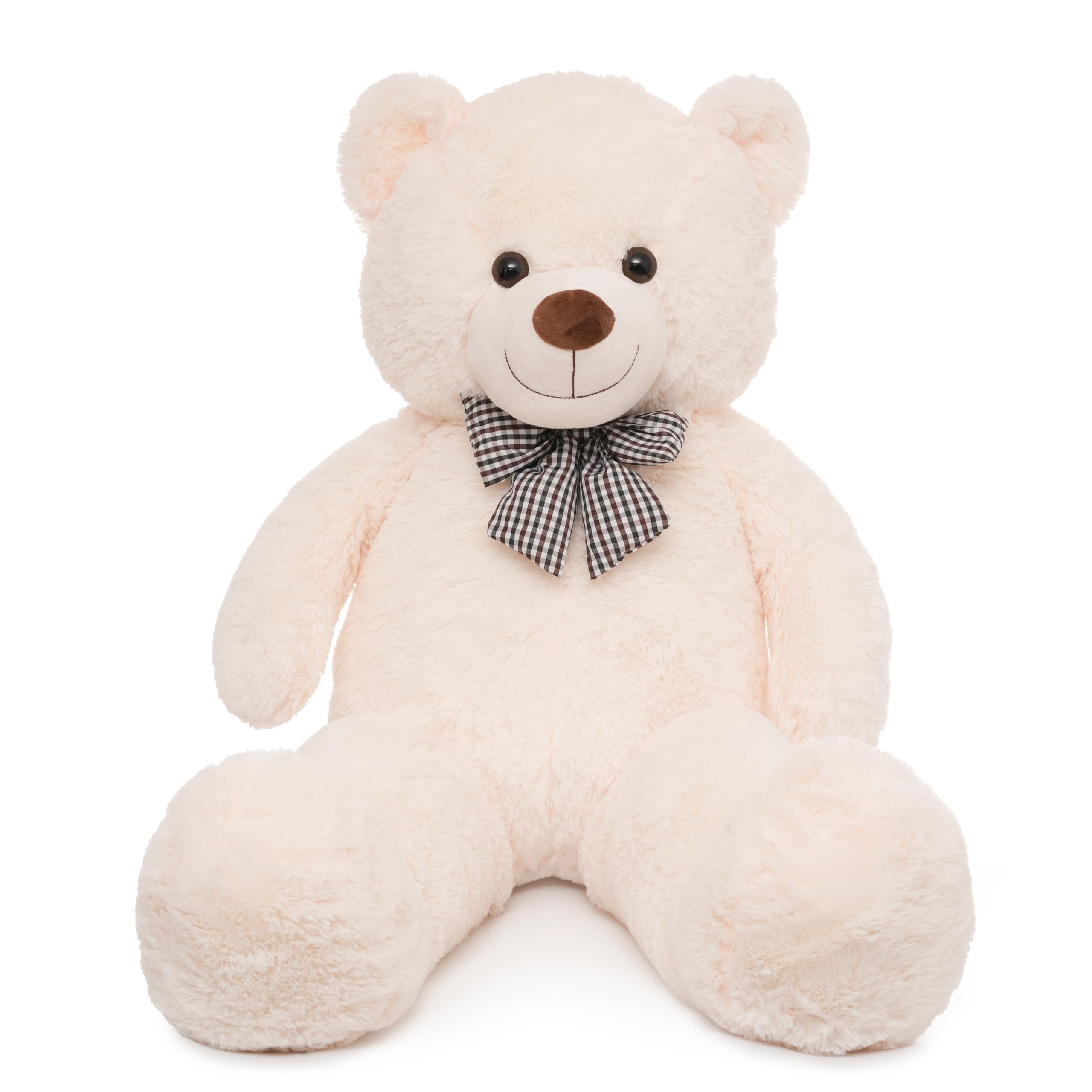 47 inch Big Giant Teddy Bear Stuffed Animals White Cream Soft Plush Life Size Bear Toy All Ages