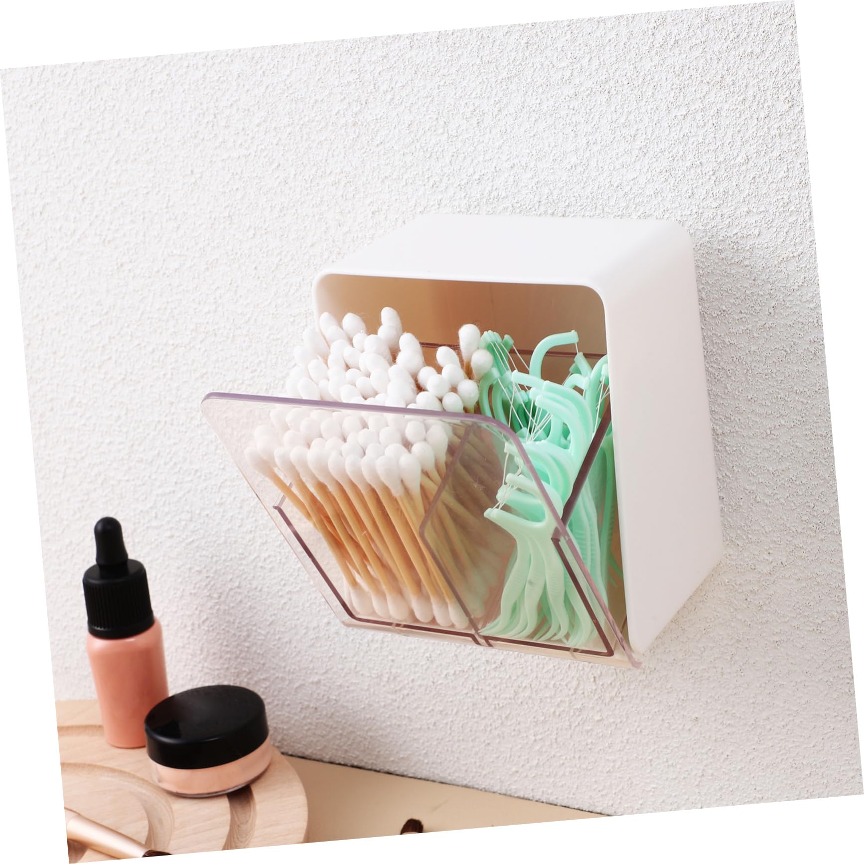 Ciieeo 5 Stück Baumwollstäbchen Halter mit Fächern Aufbewahrungsbox für Bad Kosmetik Platzsparend Große Kapazität für Schlafzimmer Badezimmer