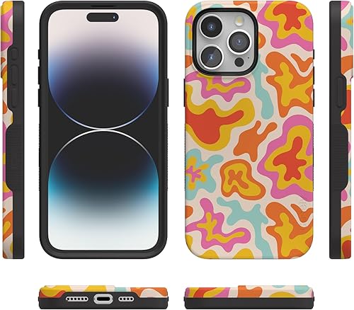 Vista 1219 de Casely Funda para iPhone 15 Pro Jardín Secreto Flores mixtas Funda atrevida Compatible con MagSafe y botón de acción Jardín Secreto Floral