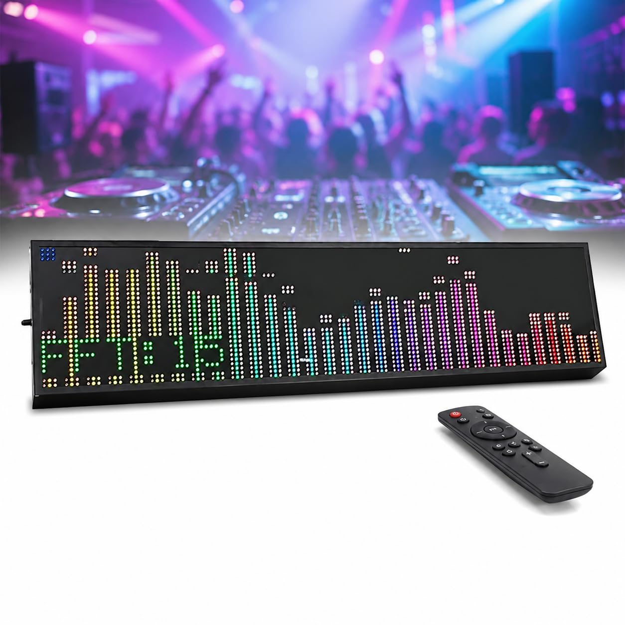 TsoLay LED Music Spectrum Analyzer, Dynamic Music Rhythm Spectrum Display with Featuring 36 Display Styles, 16 Colors, Remote Control, Voice Control + Line Control for Entertainment, Studio