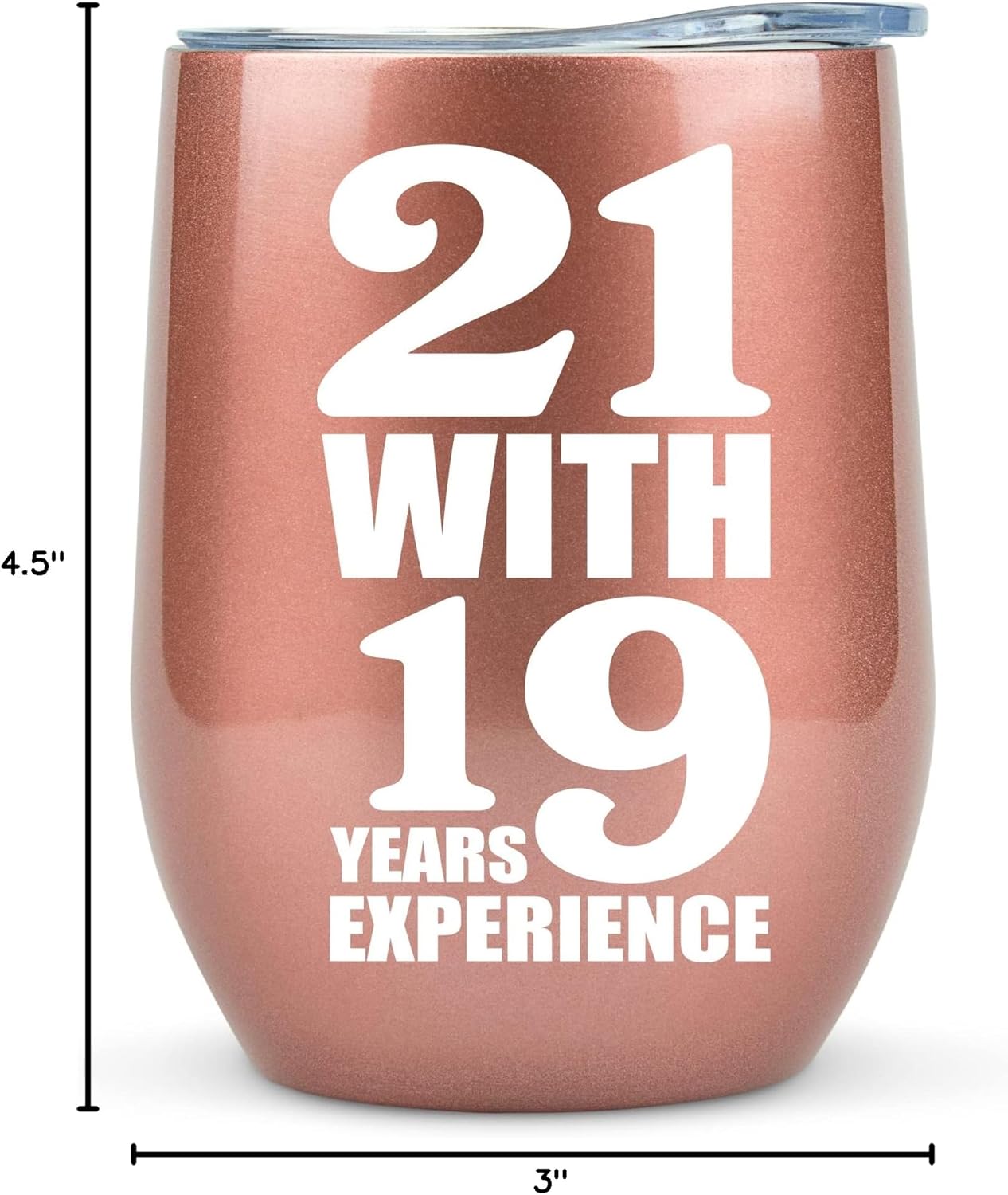40th Birthday Gifts Women Unique 12 Ounce 21 with 19 Years Experience Gift Wine Glass 40 Year Old Birthday Gift for Women Decorations 40th Birthday Gifts Ideas Over The Hill - Image 9
