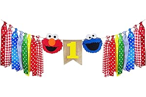 Sesame Street Elmo Cookie Monster 1st Birthday Party Banner