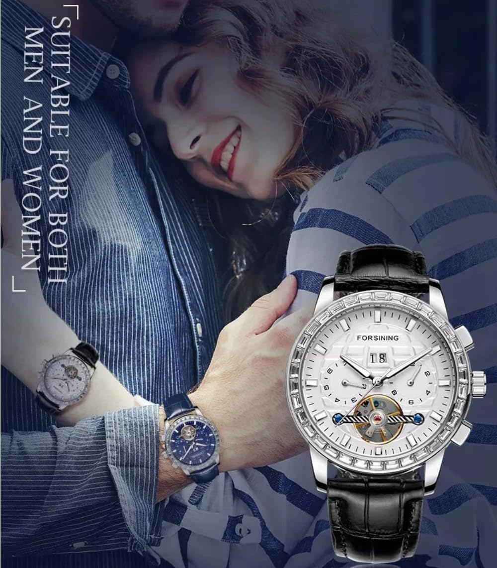 Hollow Skeleton Tourbillon automatyczny mechanizm męski zegarek ustawienie diamentów kalendarz tydzień miesiąc wielofunkcyjne wodoodporne luksusowe zegarki mechaniczne