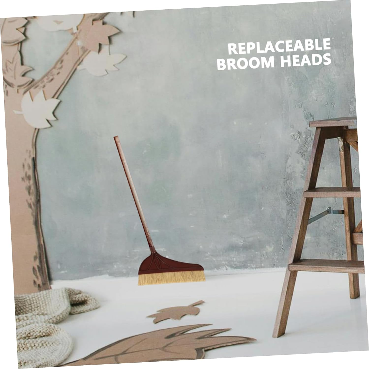 Bristle Broom Head Replacement, Plastic Sweeper Head for Indoor Home