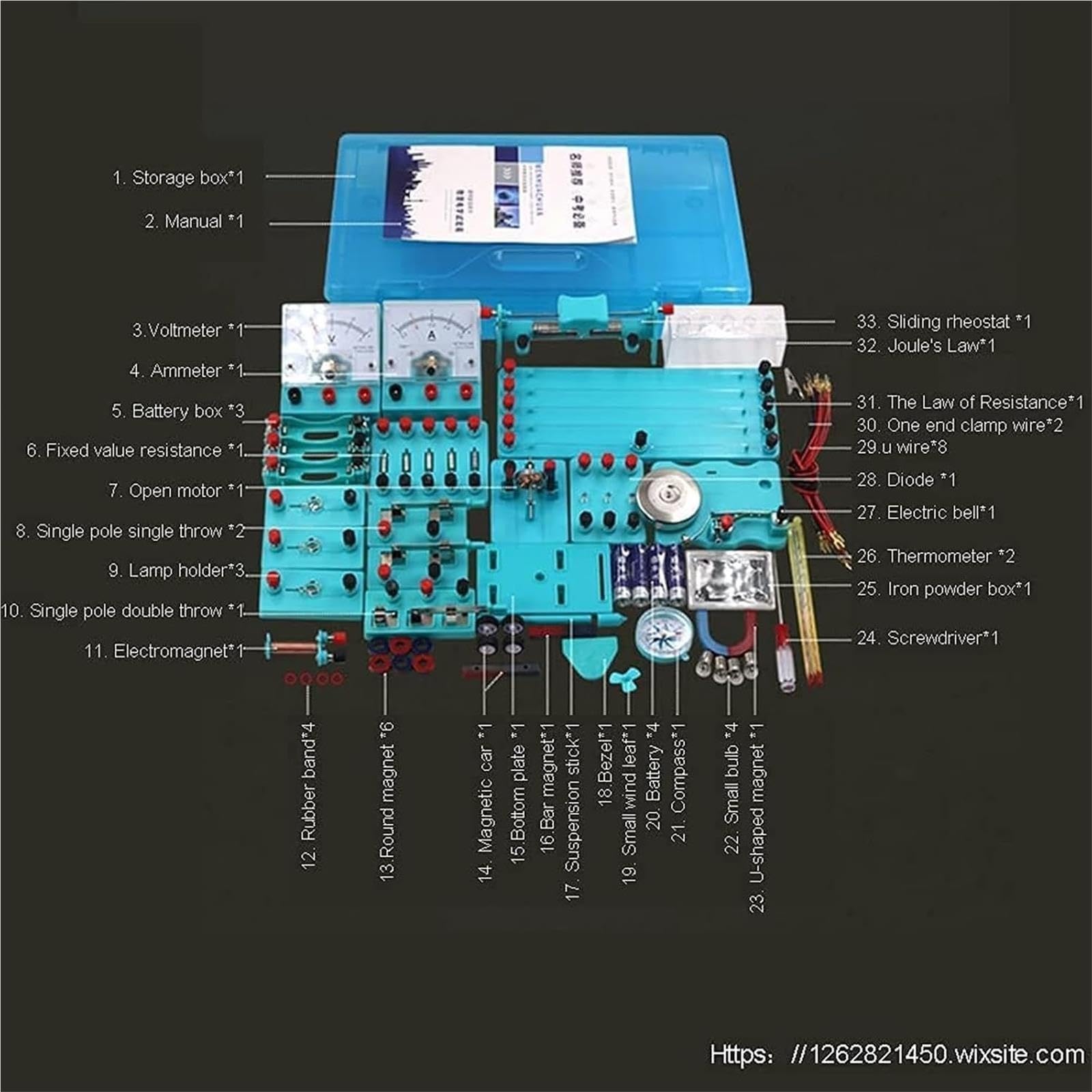 Joule's Law Physics Experiment Box Komplette elektromagnetische elektrische Laborausrüstung for die wissenschaftliche Forschung im Bereich Elektromagnetismus