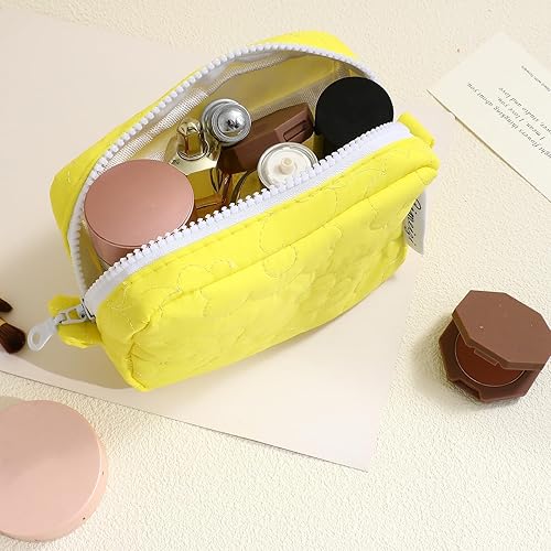 Miniatura 2 de LYDZTION Bolsa de maquillaje floral suave acolchada para mujer, bolsa de maquillaje de flores para bolso, bolsa de lápiz labial, bolsa de aseo de