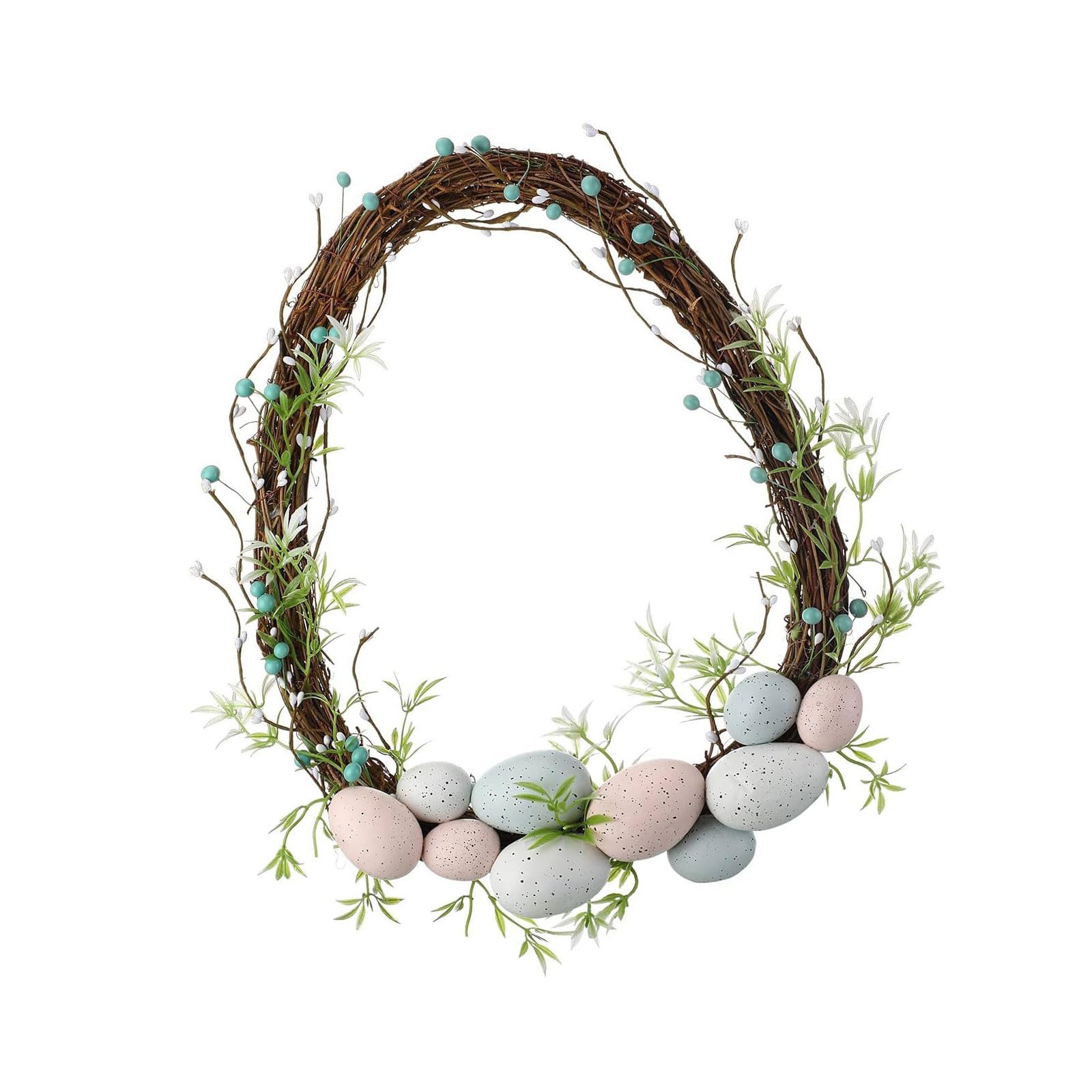 Tsophreniq Spring Season Wreath Decoration Faux Easter Eggs Flower Construction Garland for Outdoors Wedding Wreath