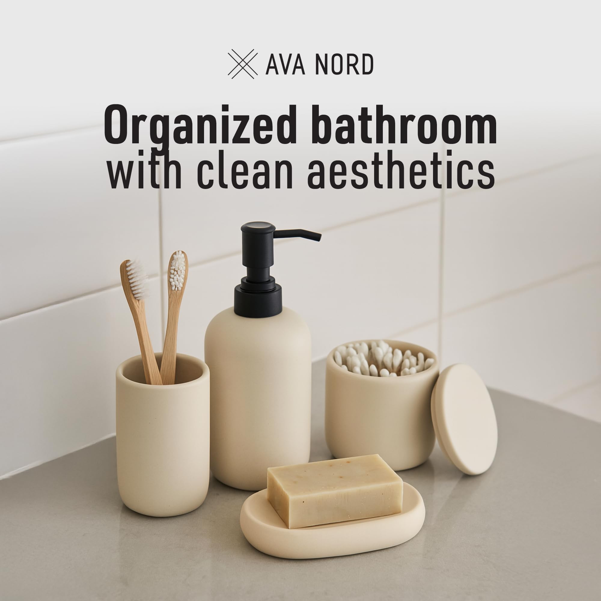 Amazon.com: Ceramic Bathroom Accessories Set 4 Pcs – Modern