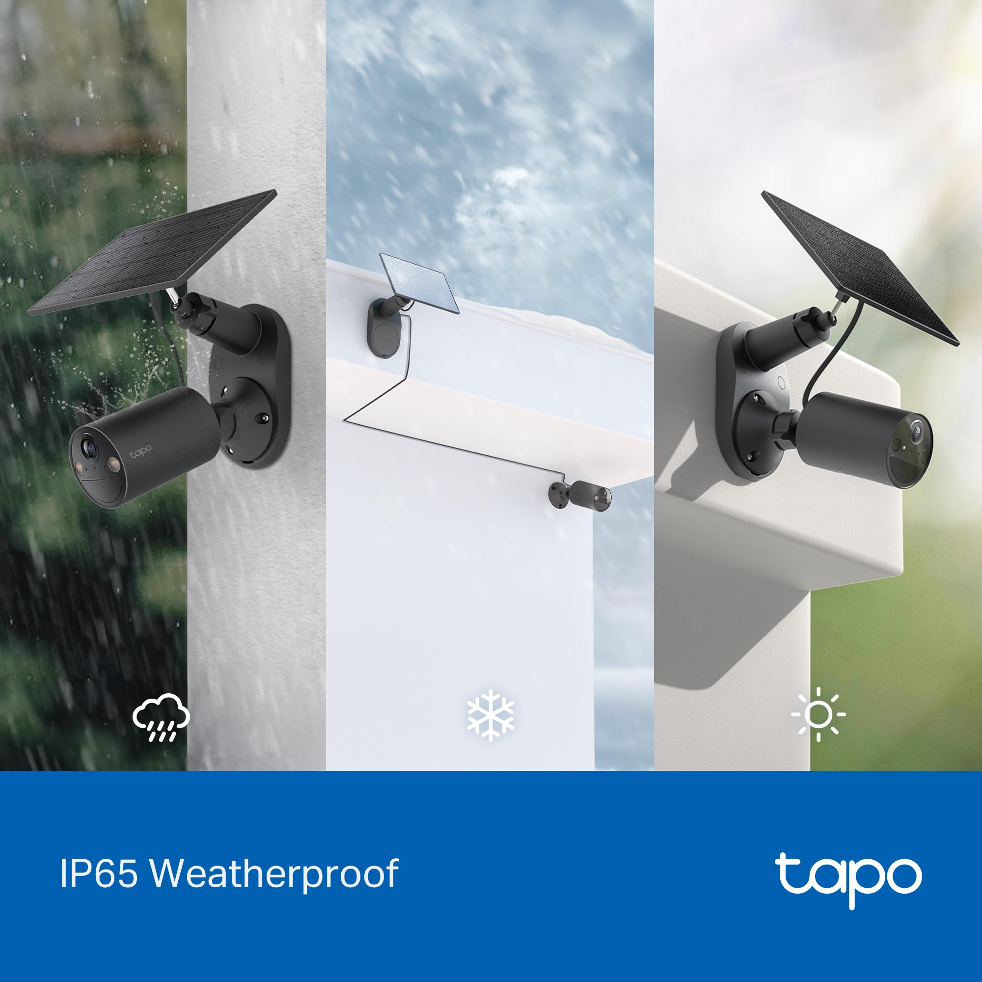 Tapo C411 KIT 2K Solar Überwachungskamera für außen, nicht entfernbarer Akku, Farbnachtsicht, WLAN 2,4 GHz, Zwei-Wege-Audio, Personenerkennung, lokale Speicherung über microSD-Karte oder H500-Homebase | Akku 6400 mAh bis zu 180 J, Nachtsicht, intelligente