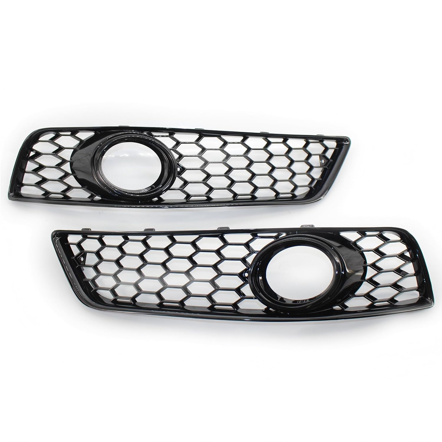 Griglia paraurti anteriore con luce fendinebbia in stile nido d'ape, nero lucido, compatibile con Audi A3 8P 2008-2012, solo paraurti standard, lato sinistro e destro