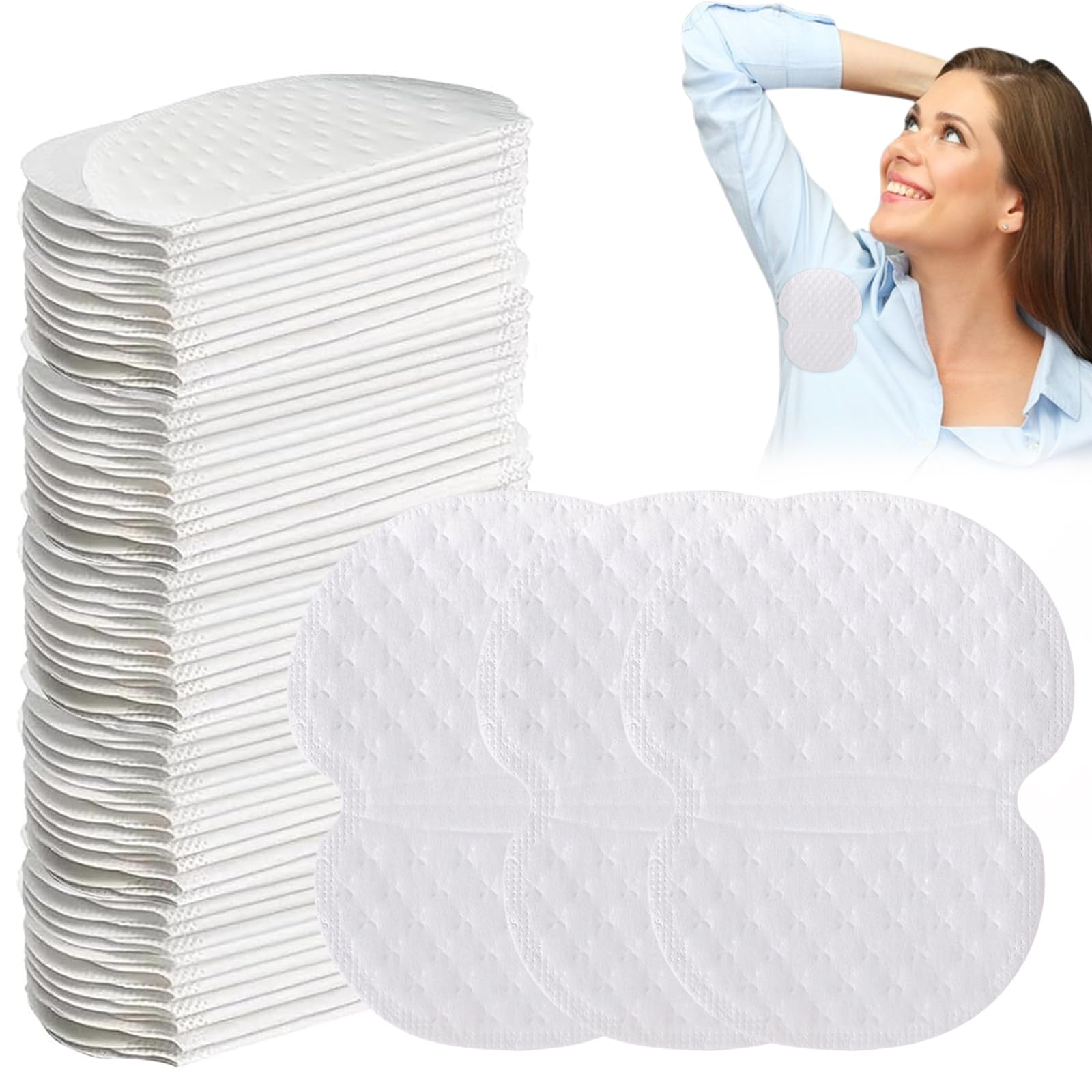 80 Pieza Almohadillas Sudor Axilas Absorción, Almohadilla Axila Autoadhesiva, Parches Sudor Axilas Desechables Absorción Sudor y Eliminar Olor Hombres y Mujeres