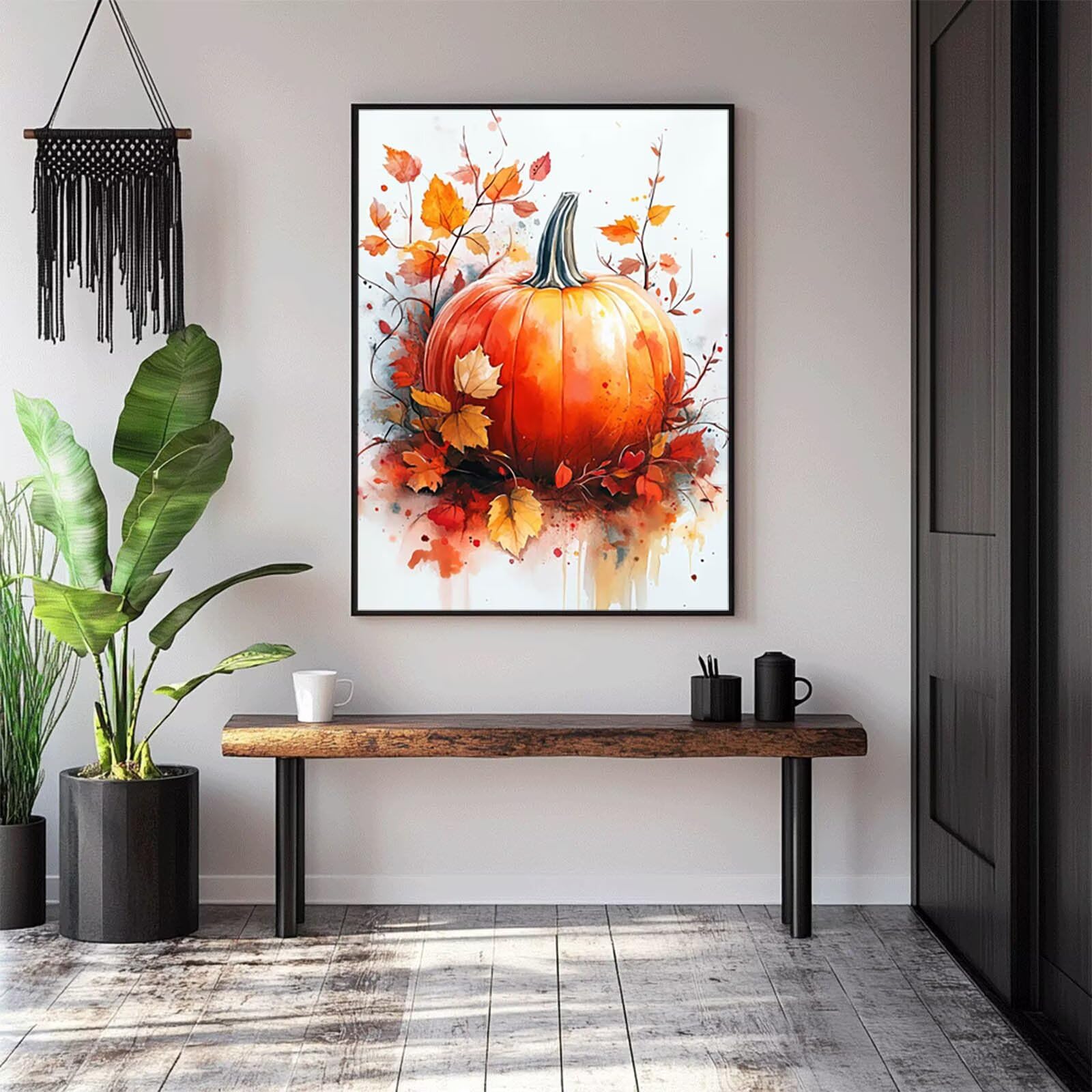5D DIY Diament Malarstwo Dynia Diament Malarstwo Dorośli Zestaw Haft Krzyżowy Obraz Diamentowy Roślina, Diamentowe Rysunki 80x60cm Na Wiosnę Dekoracje Ścienne Prezent Kobieta THDZ02029
