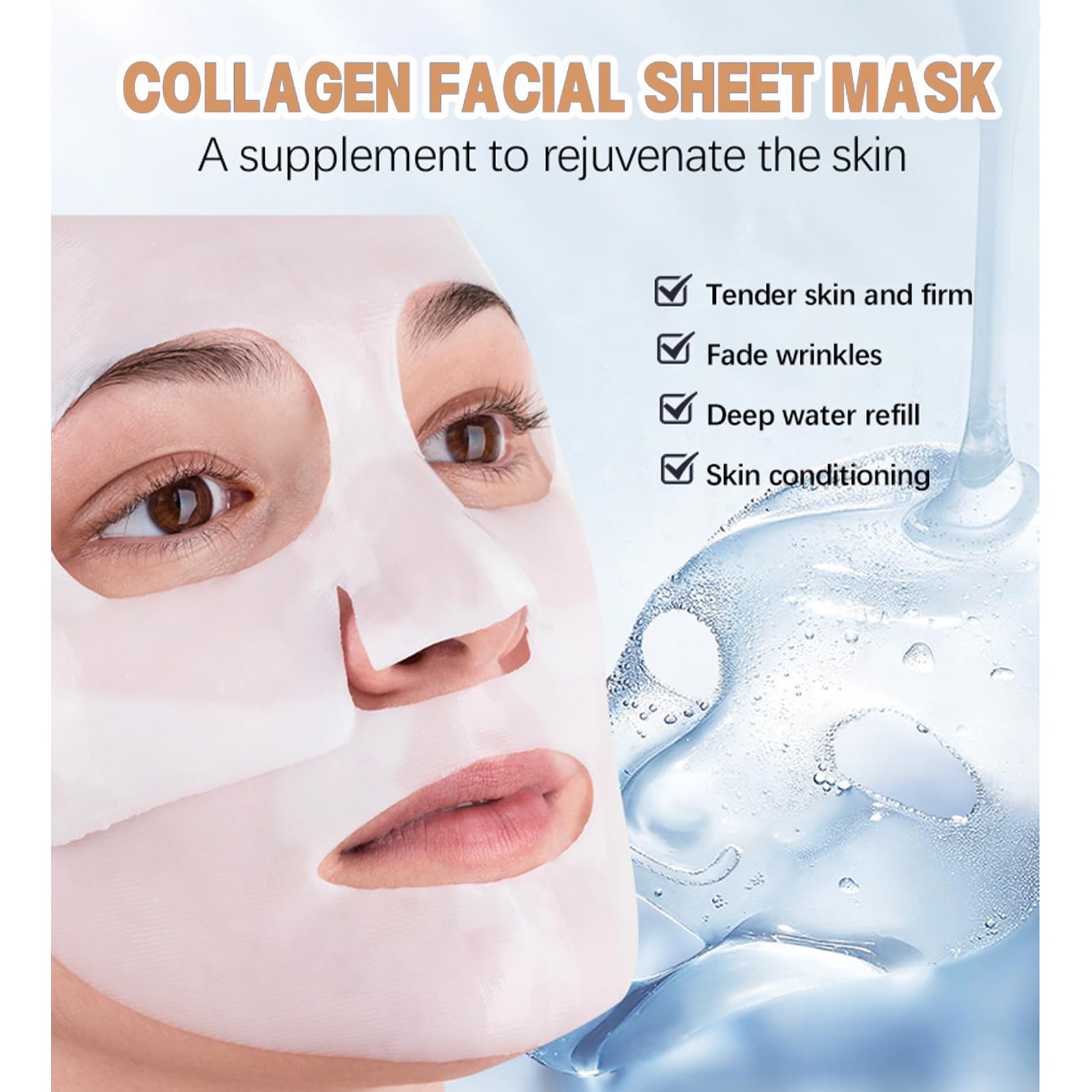 YILAIMAX 4 Pcs Bio Collagen Face Sheet Mask Overnight Skincare,Firming Anti-Aging, Moisturizing Brightening - Image 2