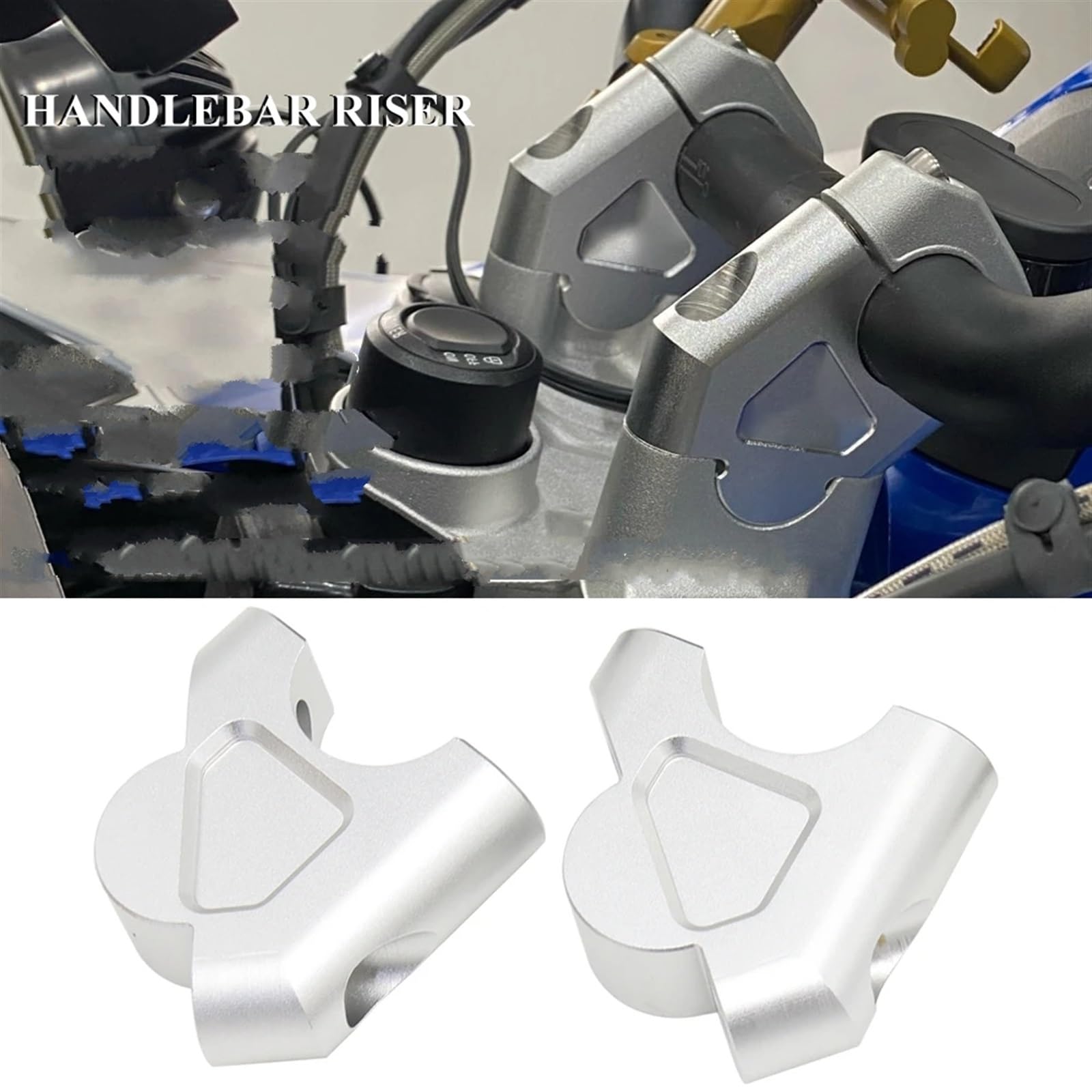 Manubrio Riser Morsetto Per BMW S 1000 XR S1000 R 1250 RT 1200 R1250 R1200 S1000XR R1250RT R1200R R1250R Manubrio Riser Circa Aumento 38mm Manubrio Riser Manubri Moto(Argento)