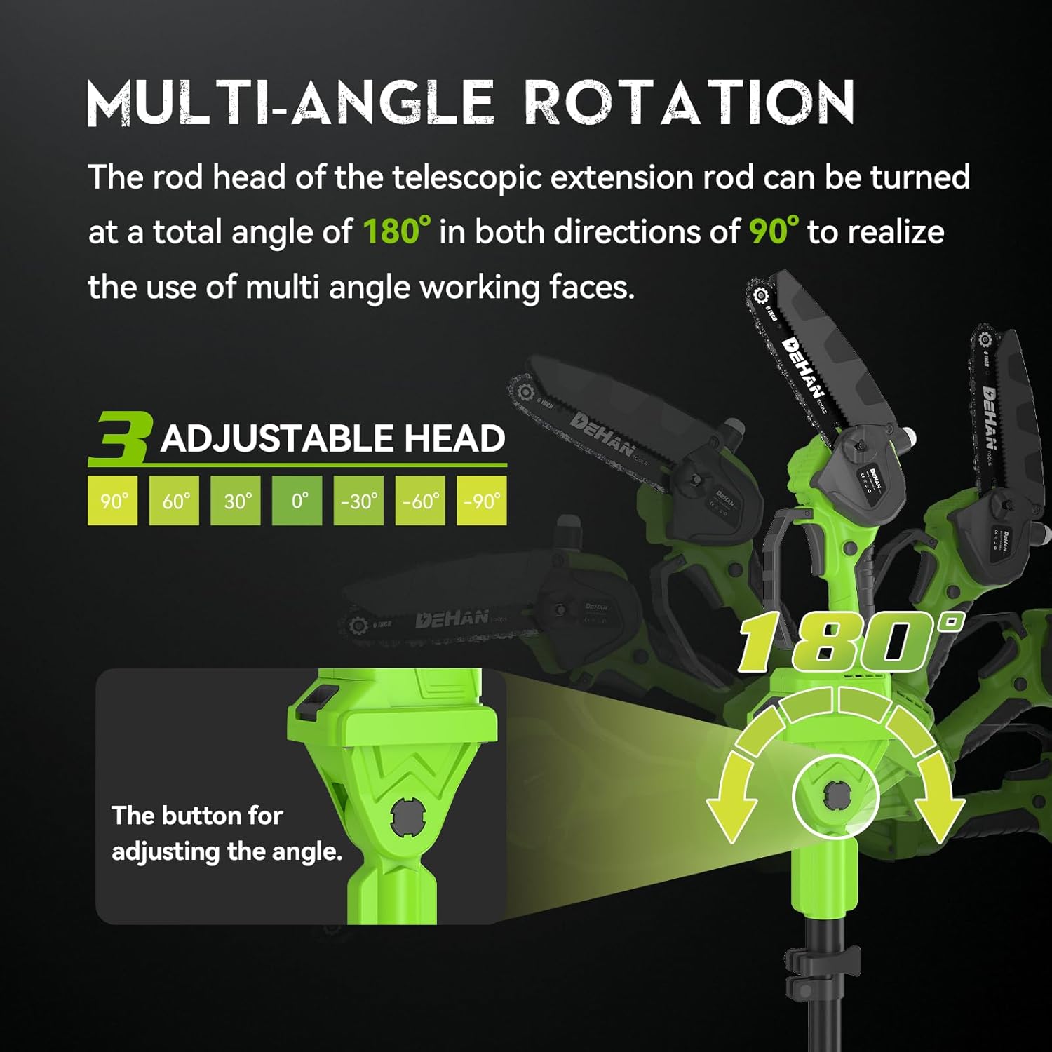 Brushless Mini Chainsaw Cordless Chain Saw Lightweight Electric Chainsaw Handheld Saw for Tree Trimming and Wood Cutting Pruning Saw (6 Inch Green) - Image 4