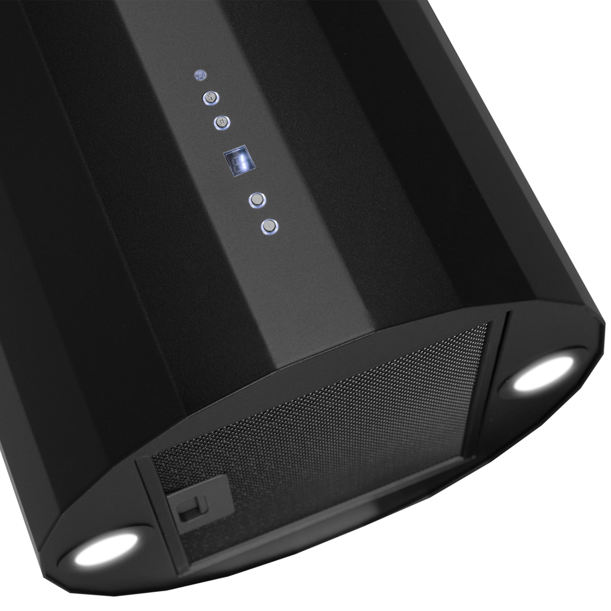 Gurari Inselhaube 40 cm GCH P 891 BL Diamond Dunstabzugshaube Schwarz Matt 850 m³/h BLDC Motor A++ Energieeffizienz