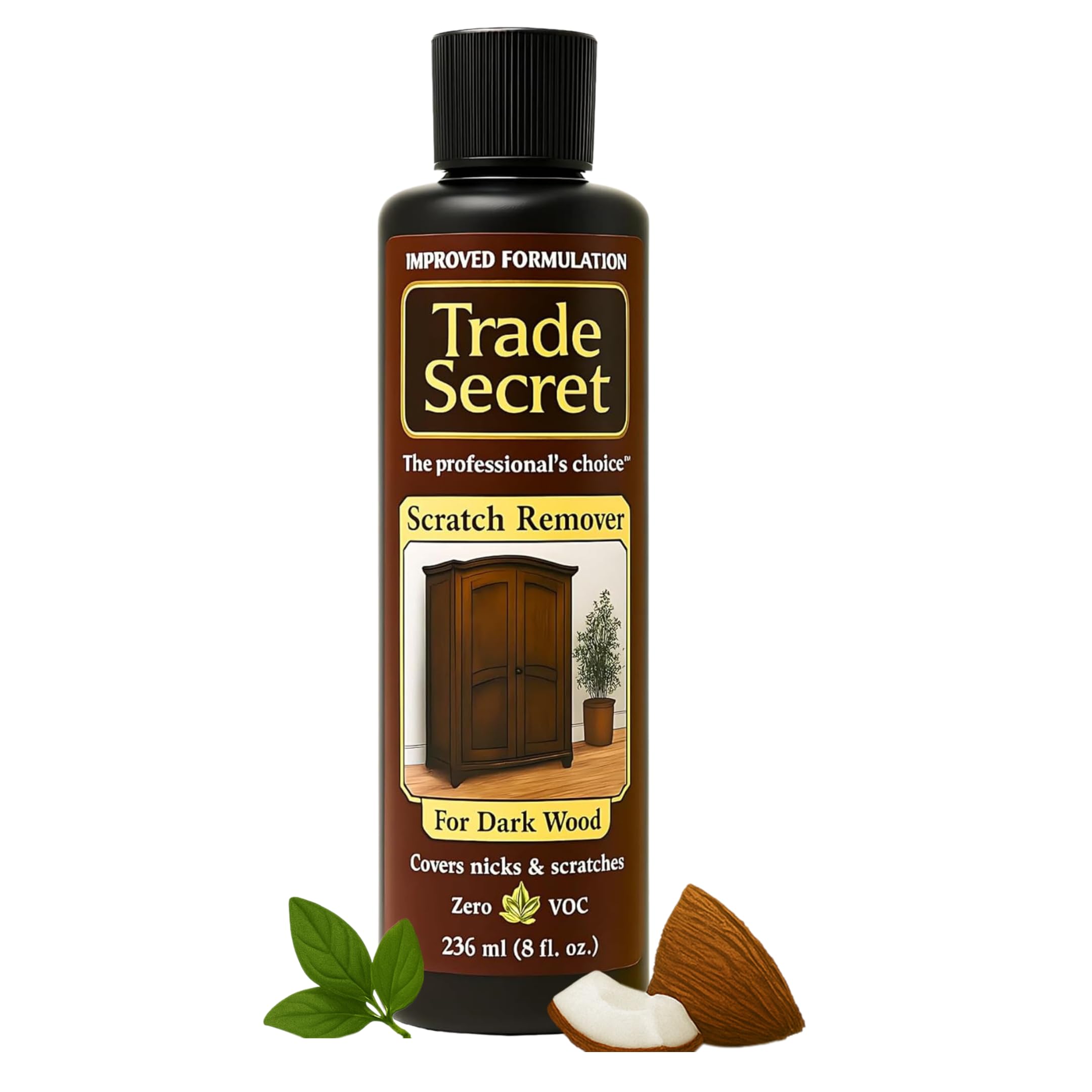 Trade Secret Scratch Concealer for Real Wood Furniture & Floors – Restores Dark Wood Scratch, Covers Nicks, Scuffs & Dogs, Cats Scratches, Marks, Minor Defects