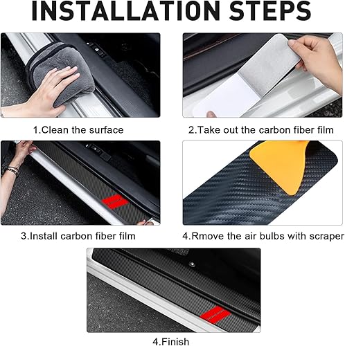 Vista 12 de Protector de umbral de puerta para Dodge Charger Challenger Durango, accesorios para umbral de puerta de automóvil con raspador de plástico, Blanco