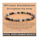AD Beads Handmade Gemstone Stretch Elastic Bracelet Crystal Healing Reiki Nature\'s Beauty and Spiritual Essence Unisex (4mm, African Bloodstone (Strengthen the body))