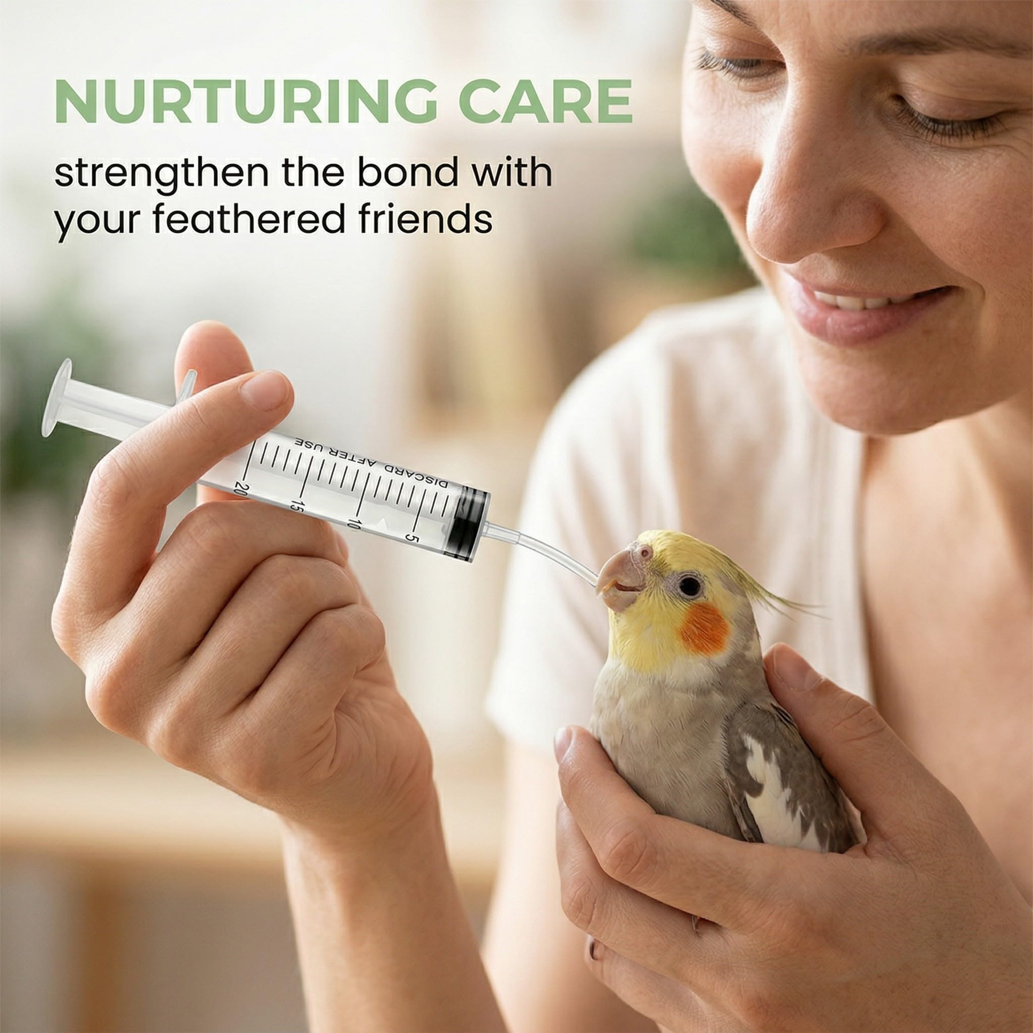 Seringue Alimentaire pour Nourrissage d'Oiseaux 12 Pièces avec Tuyau 10ml 20ml