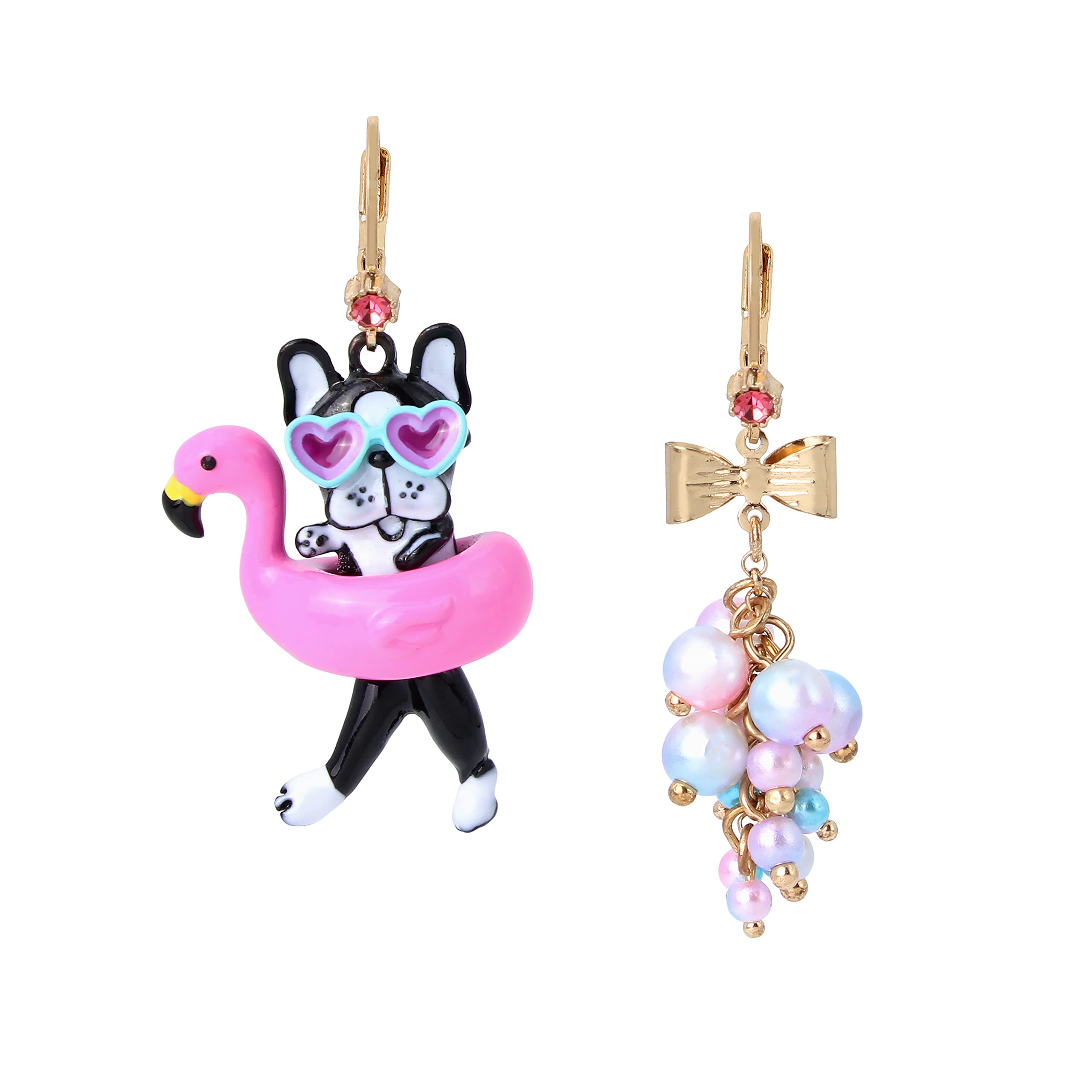 Betsey JohnsonDog & Pearl Mismatch Earrings