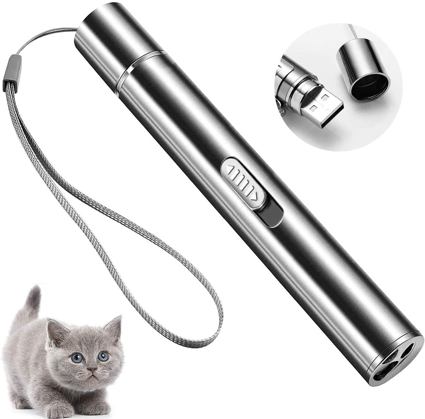 Regeneren Plus Cat Toys for Indoor Cats Kittens,7 in 1 Function,Rechargeable Interactive Cat Toy Wand to Keep Busyfor Kitten Dog Chase Play