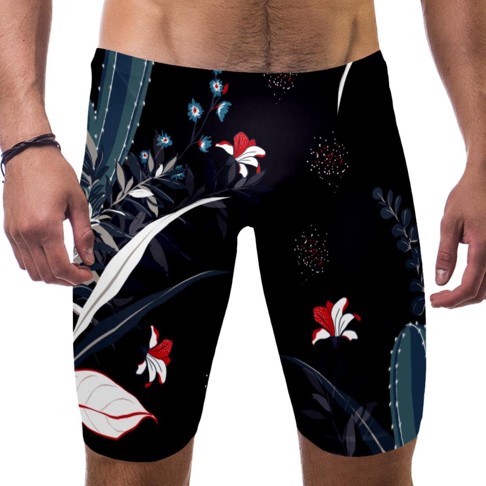 Bóxer de natación HUI JIN SHOP para hombre, talle XL multicolor con diseño de cactus 7
