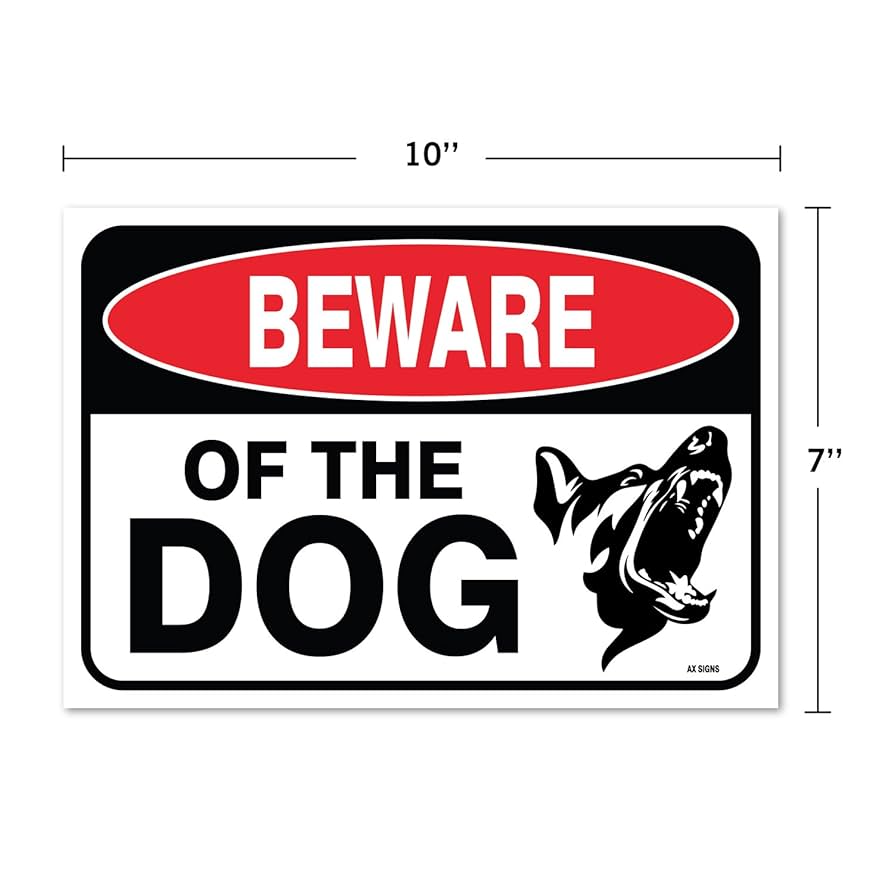 Amazon.com: Beware of Dog Sign, Large 7 x 10 Inch Warning