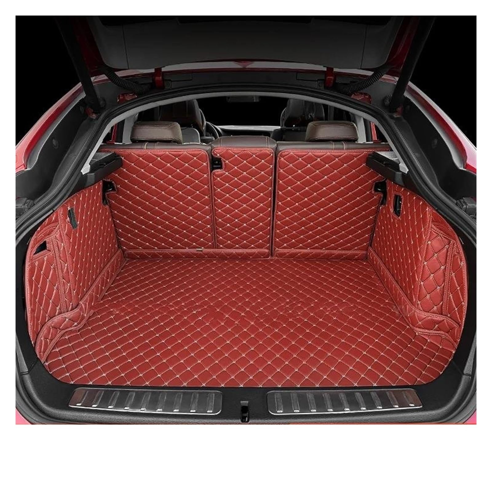 Tapis Coffre Voiture Tapis Coffre À Couverture Complète pour Mercedes Classe S Coupé 2 Portes 2015-2018 Doublure Intérieure Voiture(VIN Rouge)