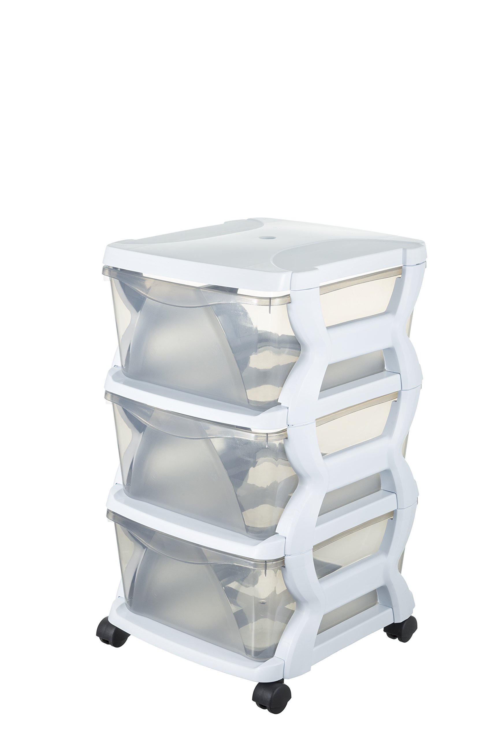 Bama 99002 Insieme Cassetti con Ruote, Bianco, 36 x 40 x 62 cm