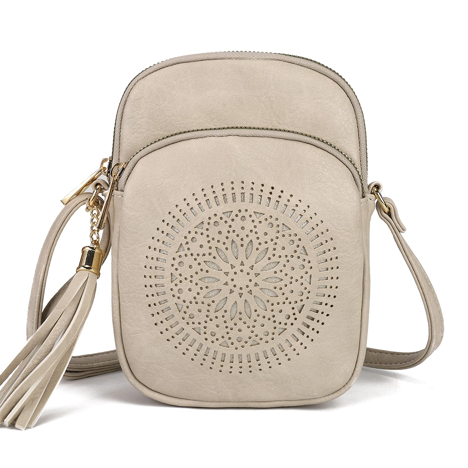 Small Crossbody Bags for Women Boho Cell Phone Purse Cross body Handbags with Triple Zip Pockets,Vegan Leather