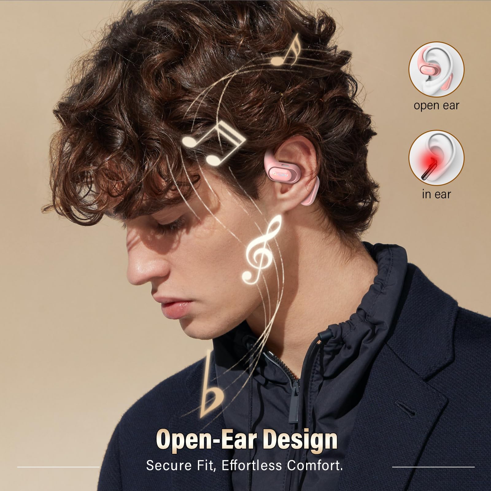 SinSed Bluetooth Clip On Headset Oorclip Beengeleiding Hoofdtelefoon Bluetooth 5.3, Draadloze SinSed Bluetooth Clip On Headset Oorclip Beengeleiding Hoofdtelefoon Bluetooth 5.3, Draadloze