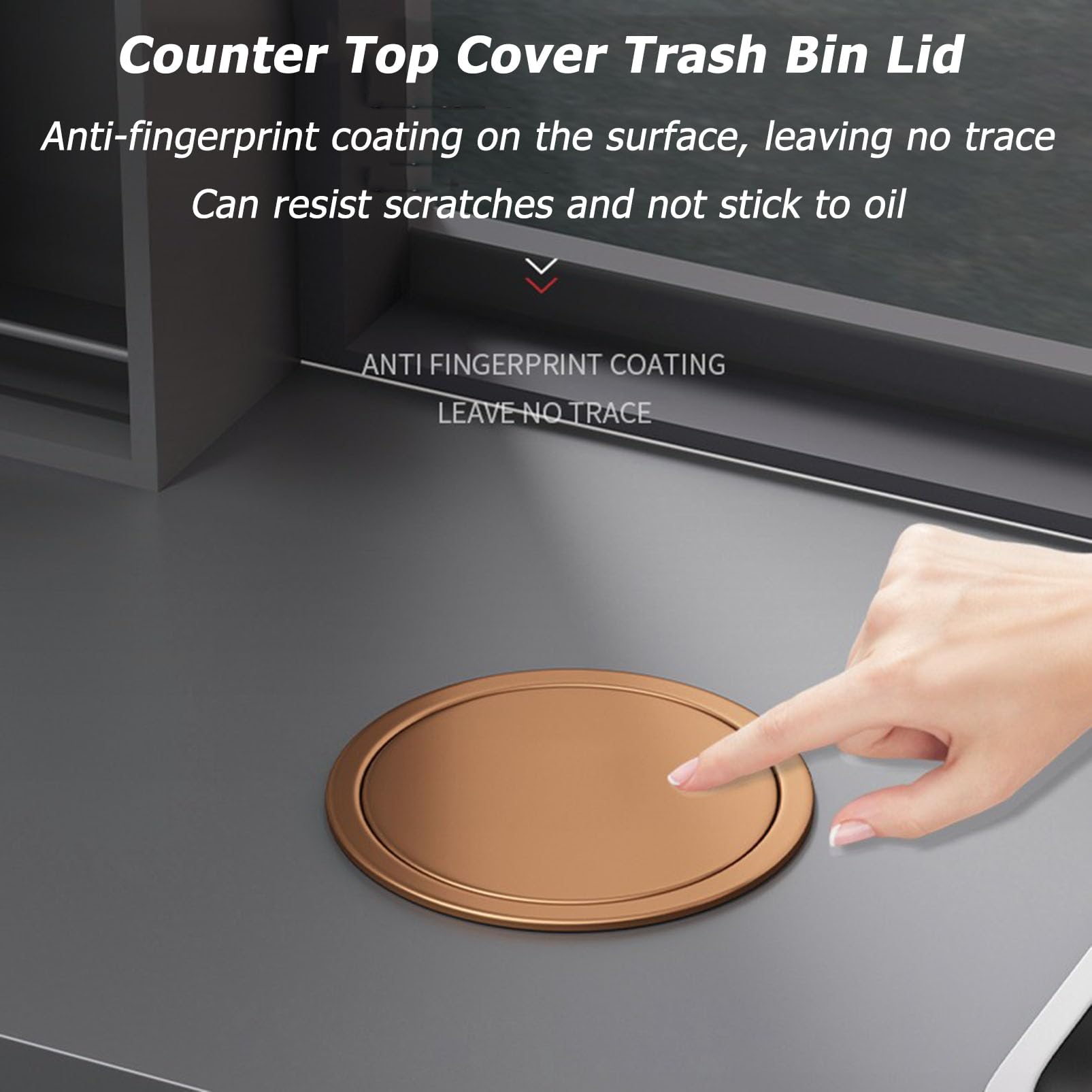 Genérico Papelera empotrable con Tapa, contenedor de Reciclaje de Acero Inoxidable para encimera de Cocina, Oficina o Dormitorio.