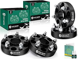 YHTAUTO 5x4.5 Hub Centric Wheel Spacers 1.25 Inch Fits Toyota, Lexus & Scion Models, Camry, RAV4, Prius, Avalon, RX, 5x114.3mm Tire Spacers w/ 12x1.5 Studs 60.1 mm Hub Bore 5 Lug 4Pcs Black Adapter
