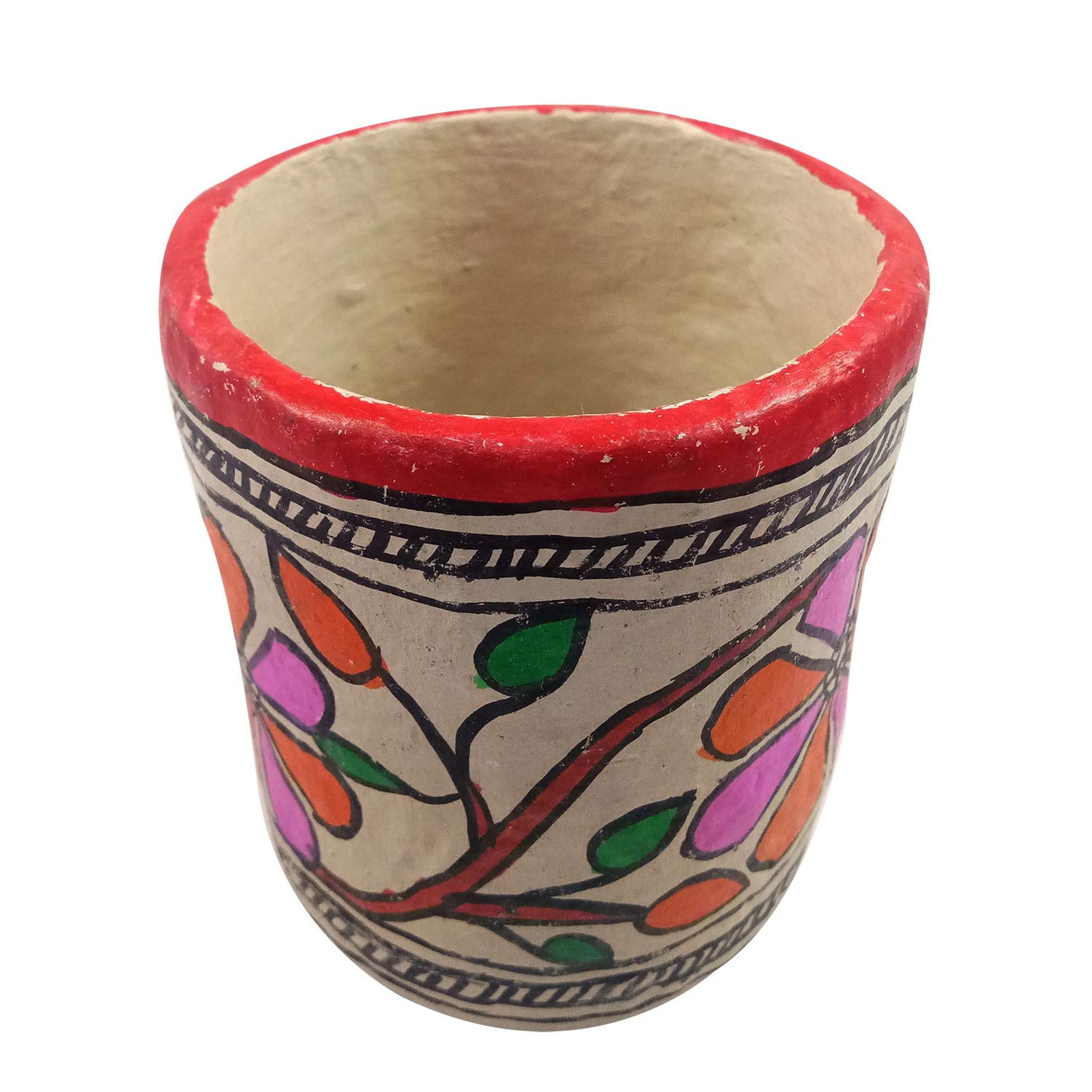 India Meets India Handicraft Papier Mache Pen Holder Pencil Holder Desk Organizer, Best Gifting Made by Awarded Indian Artisan