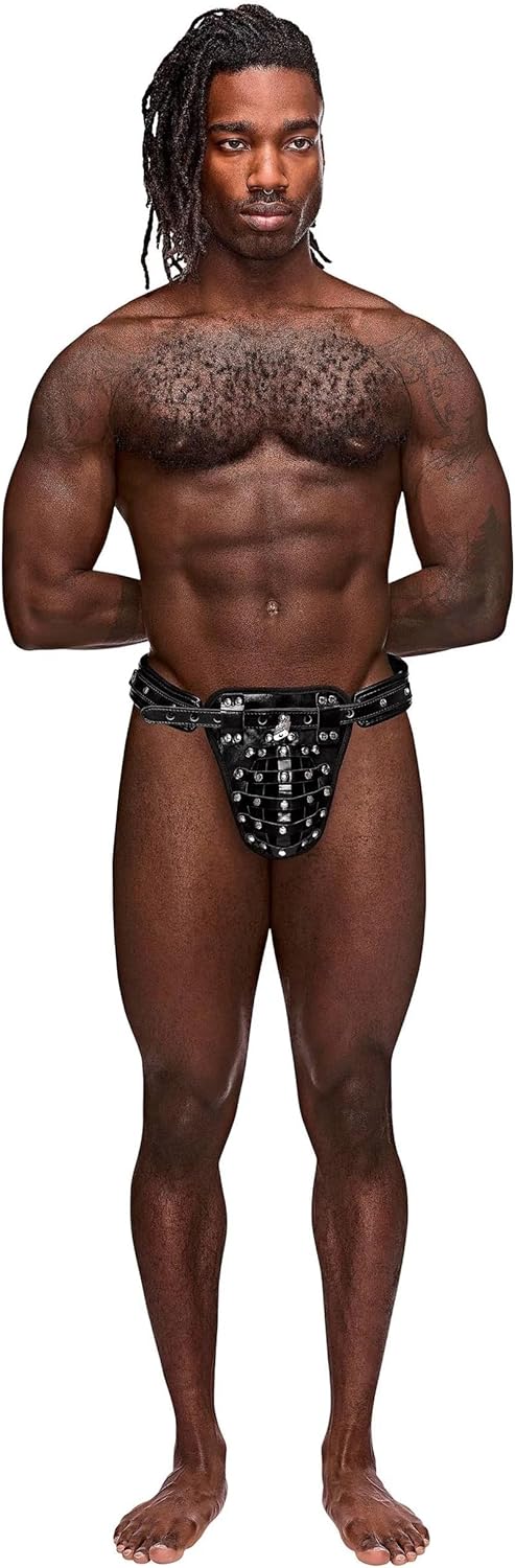 Male Power 542-266 Leather Taurs Thongs Black