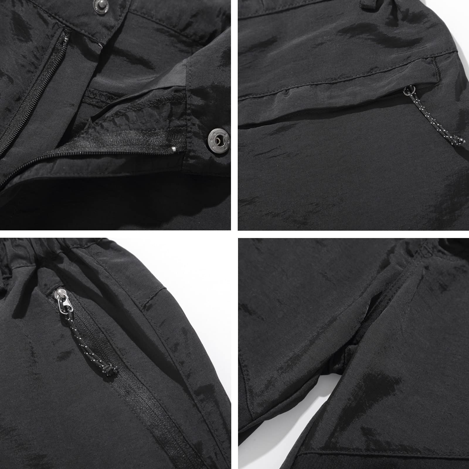 Hombre Pantalones Senderismo Trekking Impermeable Pantalones de Trabajo Montaña Secado Rápido Transpirable Aire Libre(Size:L,Color:Gris)