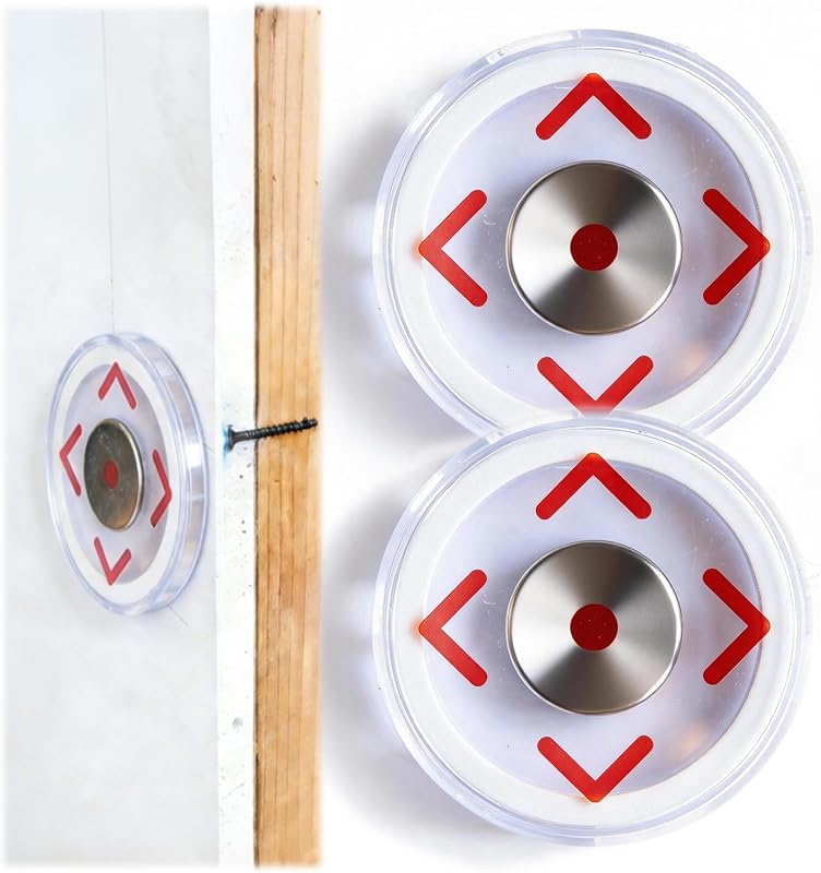 Magnetic Stud Finder, Powerful Magnet Wall Scanner to Locate Screws for Drywall and Wood | Easy to Use | No Batteries Required - Visual Effect with Clear Case- 1 Pack | Visualized Magnetic