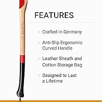 Vista 3 de Adler Hacha divisora larga – Herramienta de división de madera resistente fabricada en Alemania, mango de nogal antideslizante de 31.5 pulgadas