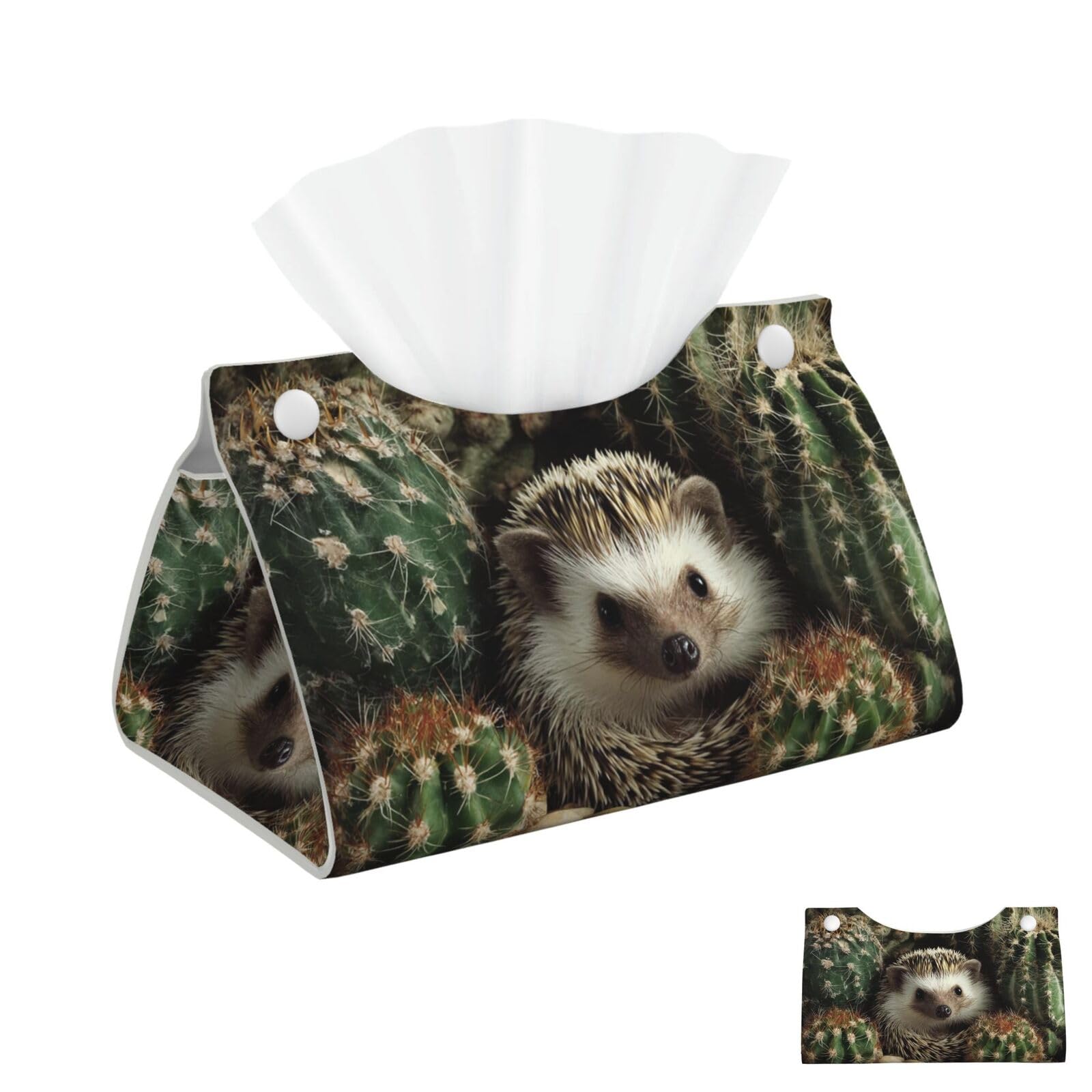 Hedgehogs Cactus Tissue Box Cover Square Cube Boxes