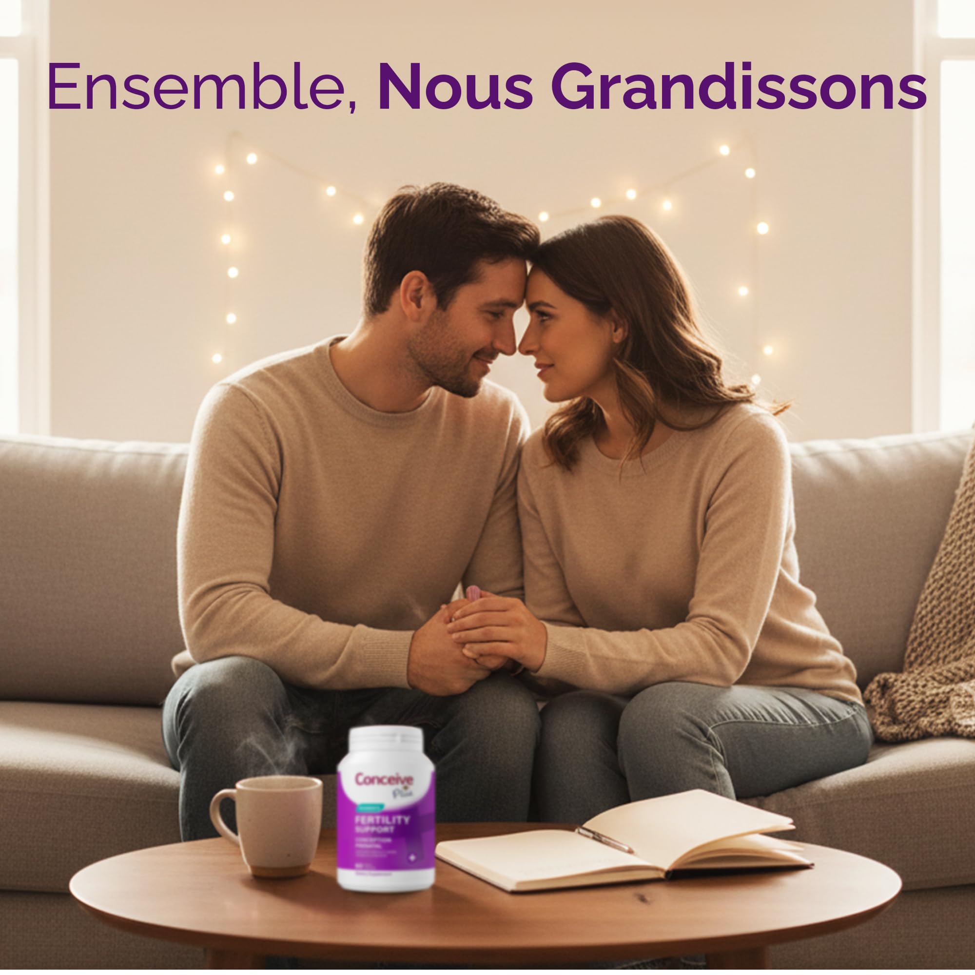 Conceive Plus Fruchtbarkeitsergänzungsmittel für Frauen, Unterstützt den Hormonhaushalt, Calcium, Vitamin D, Folsäure, Inositol - Pränatale Vitamine für Frauen - 30 Tage Vorrat, 60 Kapseln