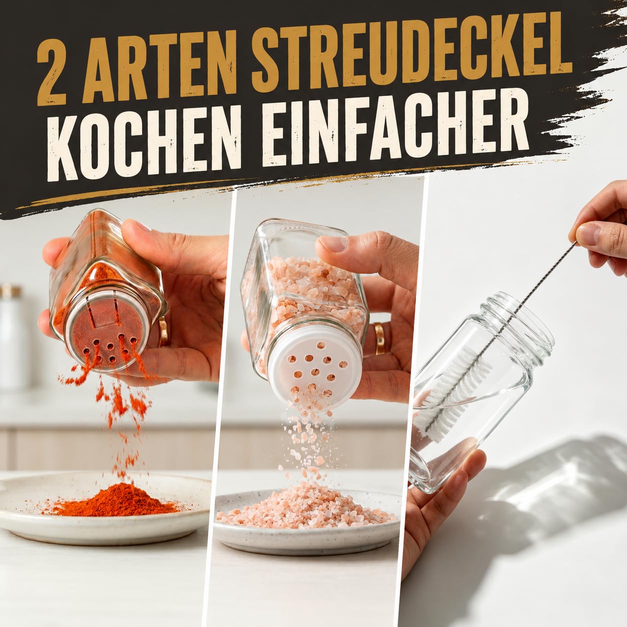 SAEIV Gewürzregal Holz Akazienholz Tablett-Gewürzständer 24x120ml Spice Jars Gewürzgläser Eckig Spice Rack Gewürzgläser Gewürz Organizer mit Edelstahltrichter,Etiketten für Küche&Esstisch