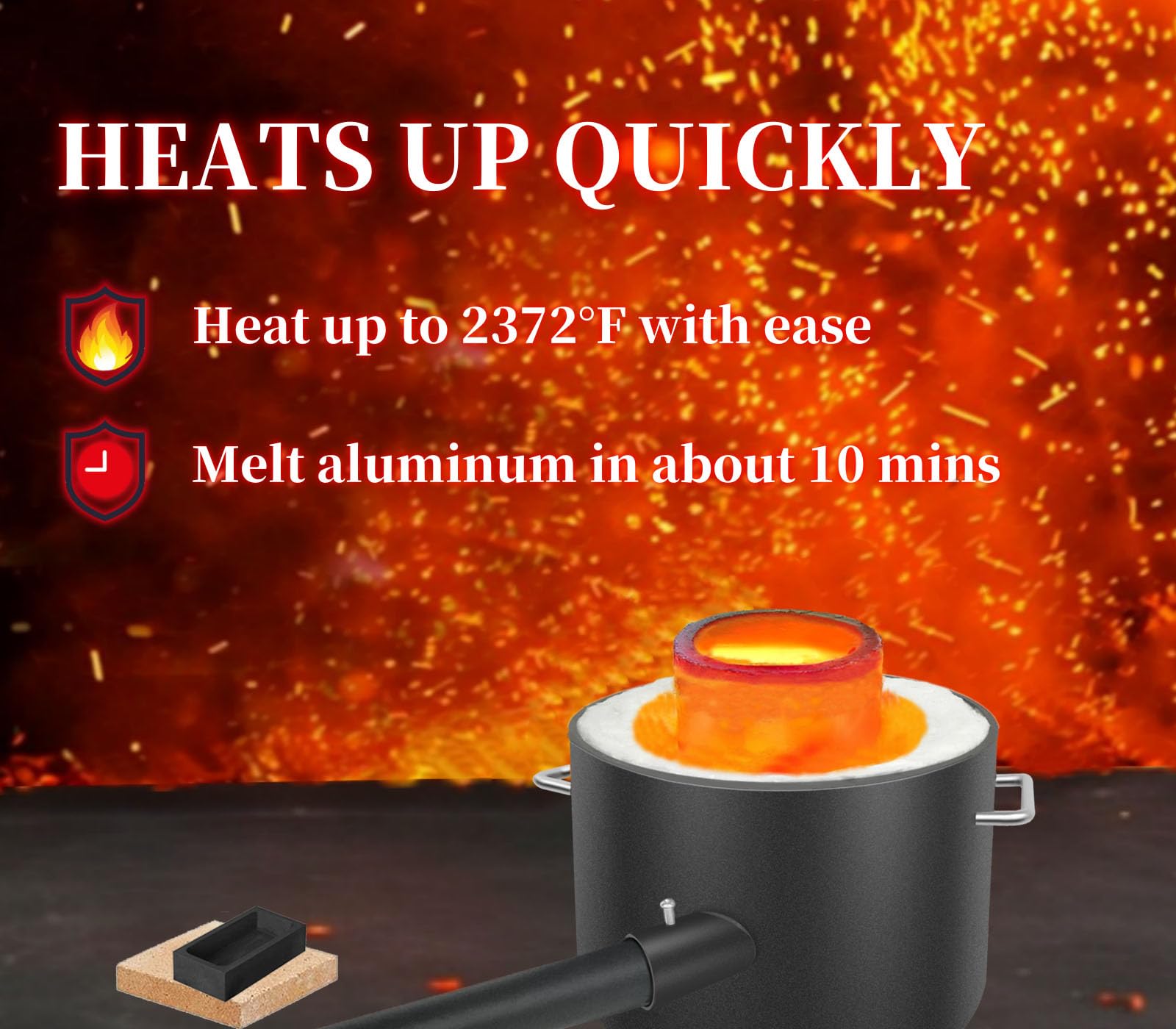 Schmelzofen-Set, 12KG Propan Schmelzofen Verbessert Sicherer Brennofen Schmelzen Gold Silber Kupfer Aluminium Metall Recycling für Schmuck Herstellung und Metallguss