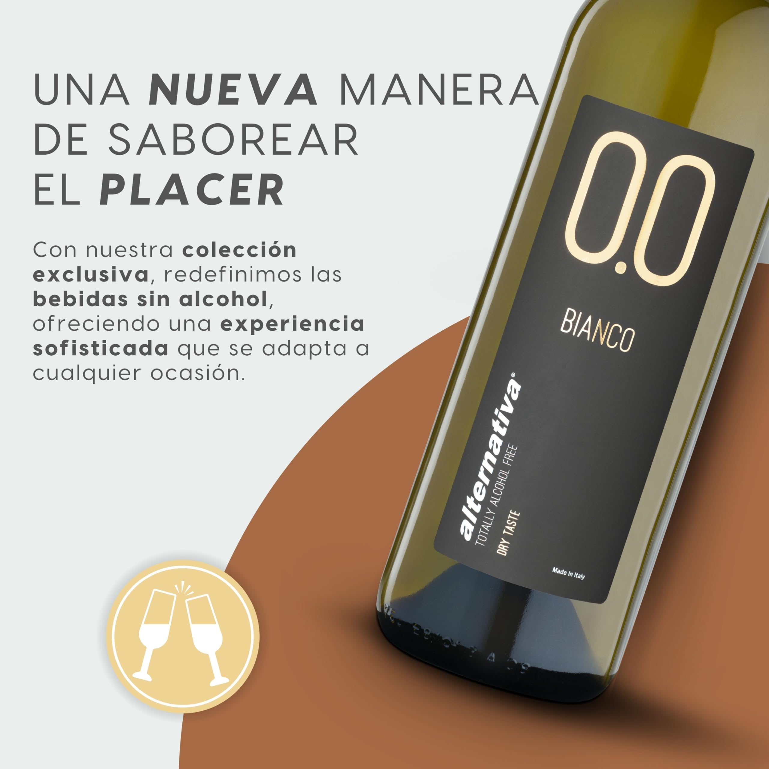 ALTERNATIVA Blanco Seco Sin Alcohol 0.0% - Pack de 6 Botellas de 750ml