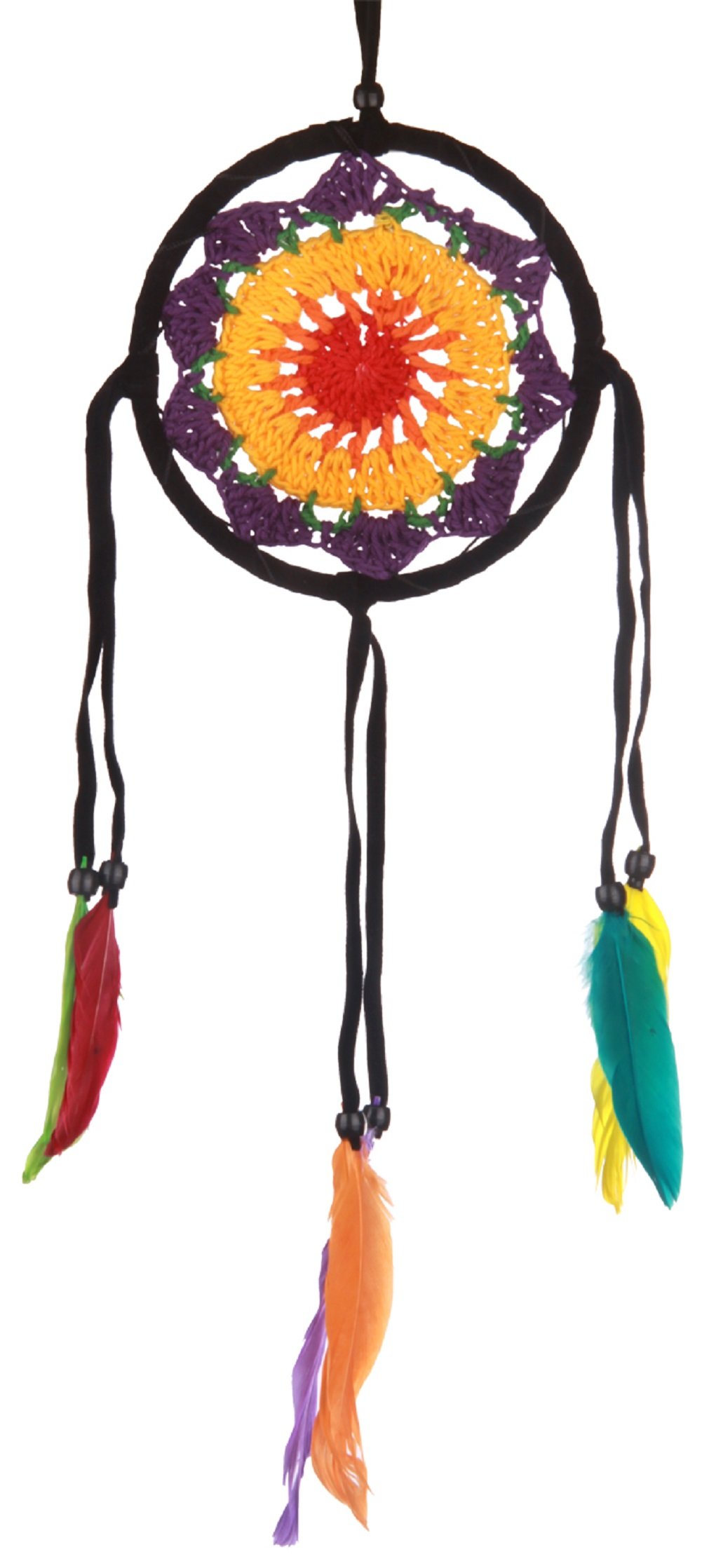 Woru Colored Dream Catcher crocheted, Dreamcatcher in different Diameters, Diameter: 12 cm