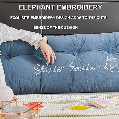 Miniatura 5 de Almohada de cabecera con cuña para lectura, respaldo de vellón, almohada de descanso de lectura, cojín de respaldo triangular grande, almohada de