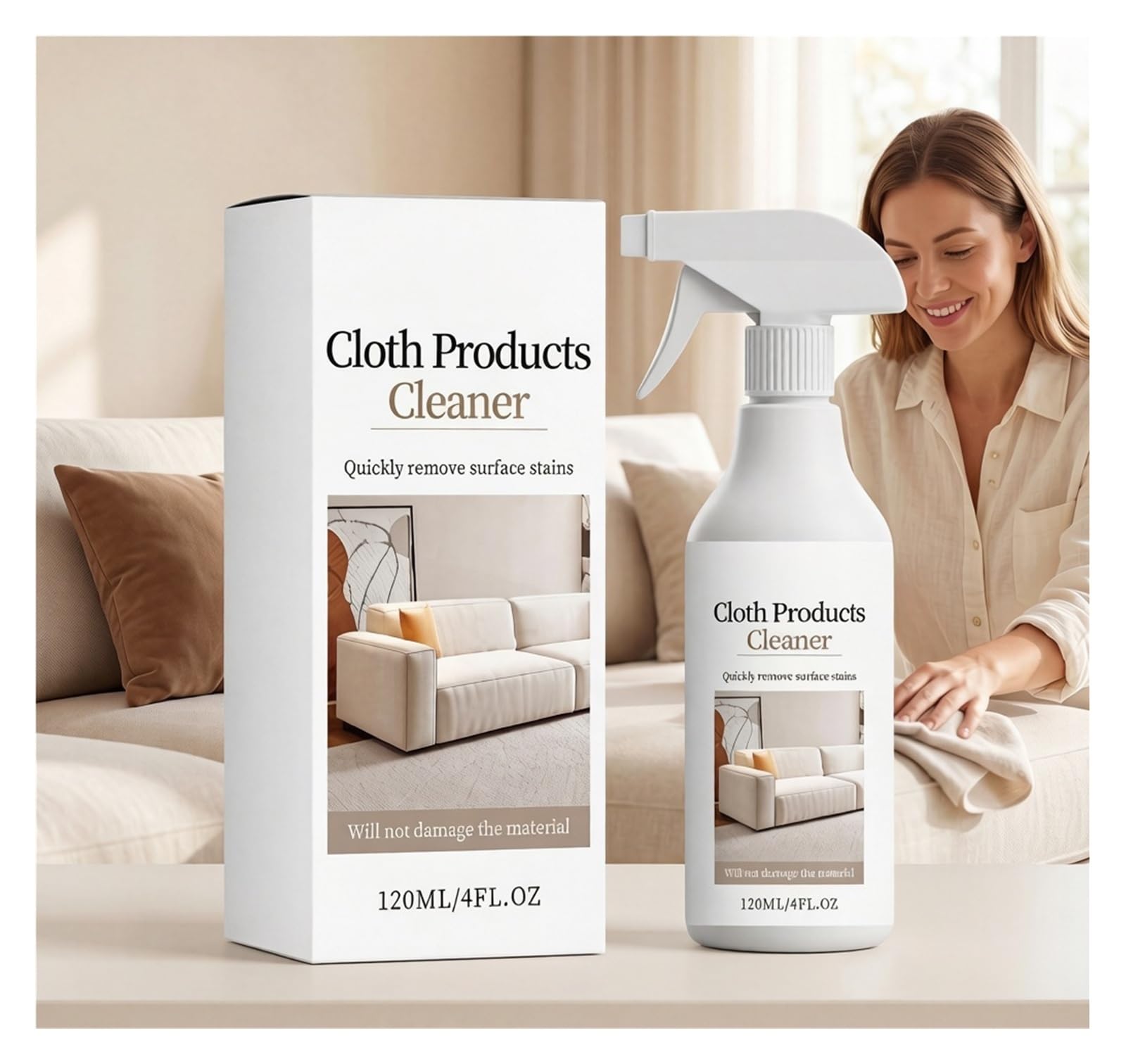 Limpiador de sofás for asientos tapizados y alfombras | Spray for el cuidado y eliminación de manchas sin agua(2pcs)